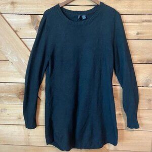 Free for All Long Sleeve Tunic Black Sweater